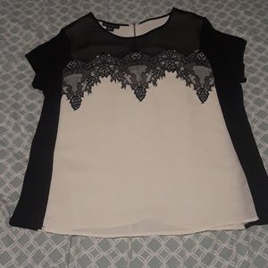 Womens lace trim blouse L